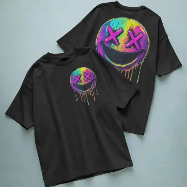 Neon Drip Smiley T-shirt